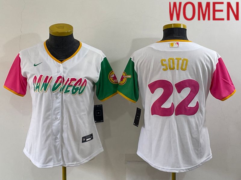Women San Diego Padres 22 Soto White City Edition Game Nike 2022 MLB Jerseys